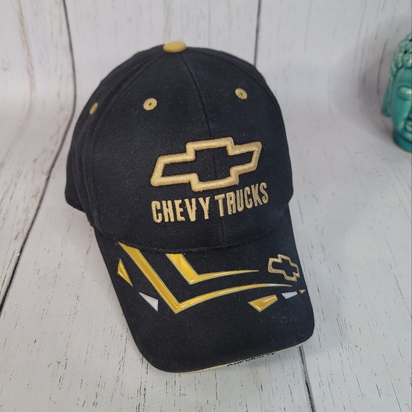 Other - Chevy Trucks GM Baseball Cap Black/Gold Snap Back Hat Men's One Size Unisex